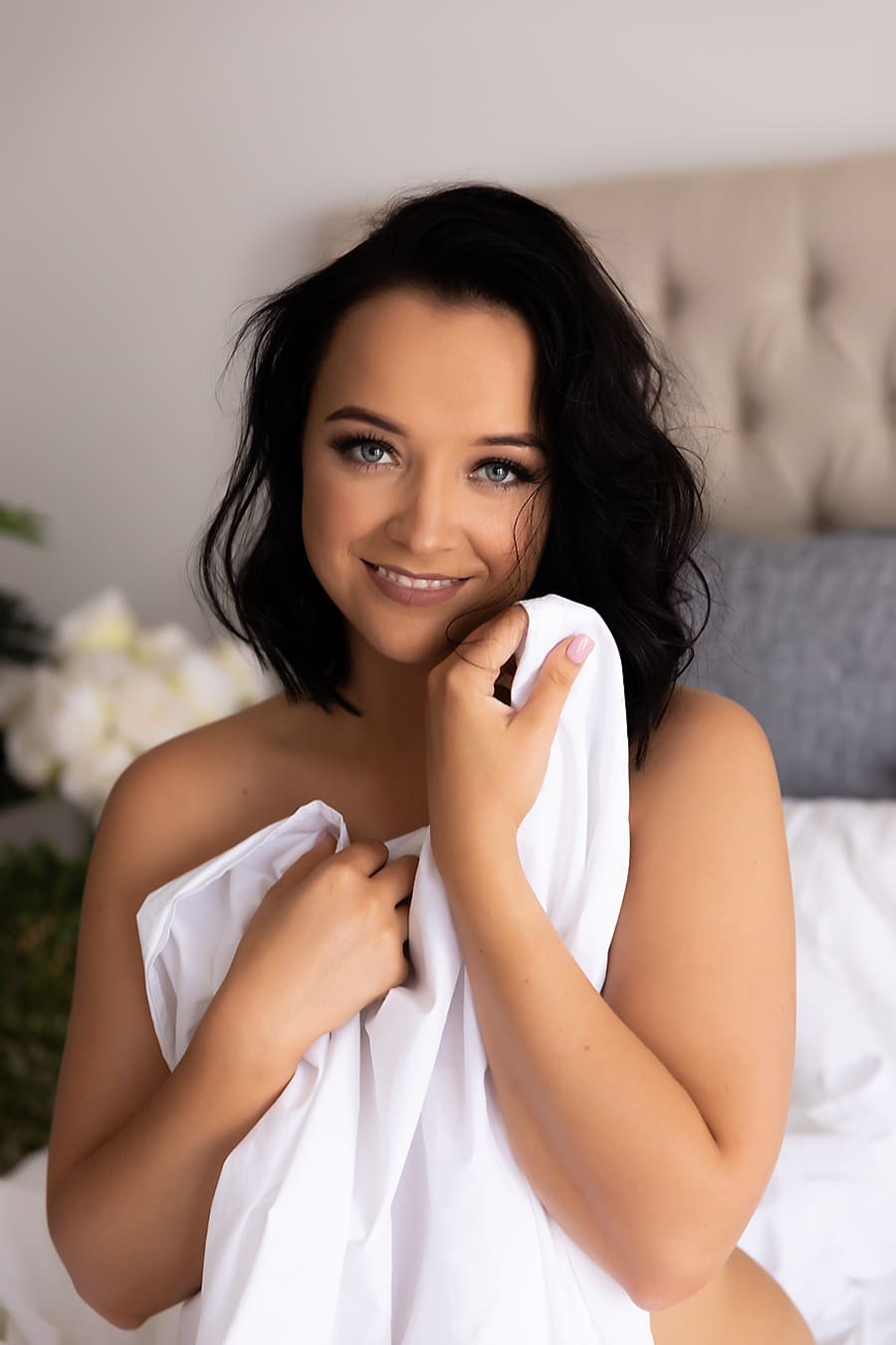 White Sheet studio boudoir portrait 26